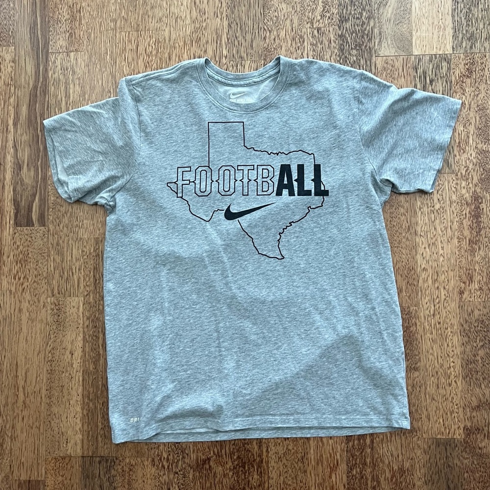 Nike Tee T-Shirt Short Sleeve Texas Football Athletic Dri-Fit Mens Large Gray